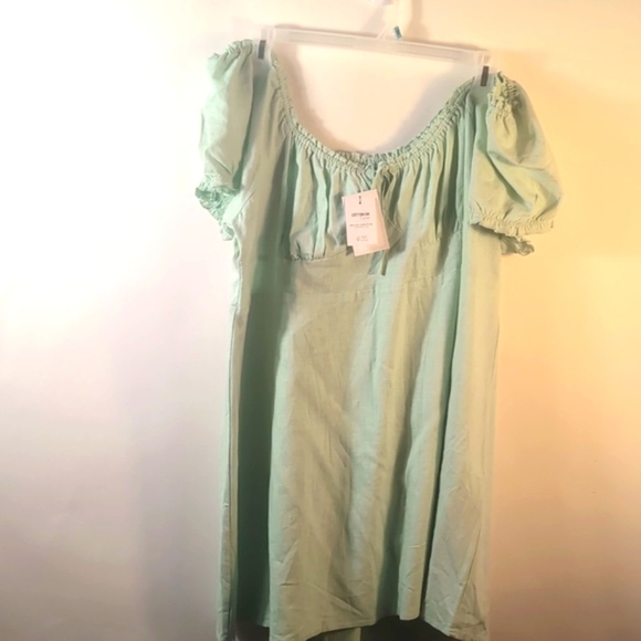Cotton on Curve Mint green off the shoulder dress Size 18 New with tags - Picture 2 of 16